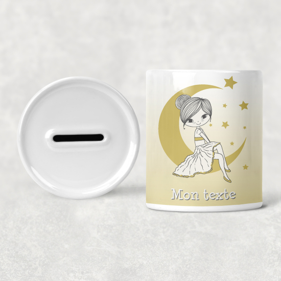 Hucha para niños personalizada - Infantil - Chica Luna