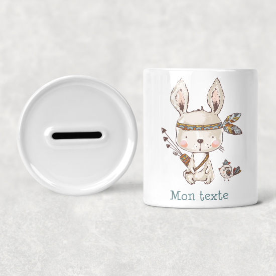 Hucha para niños personalizada - Infantil - conejo indio