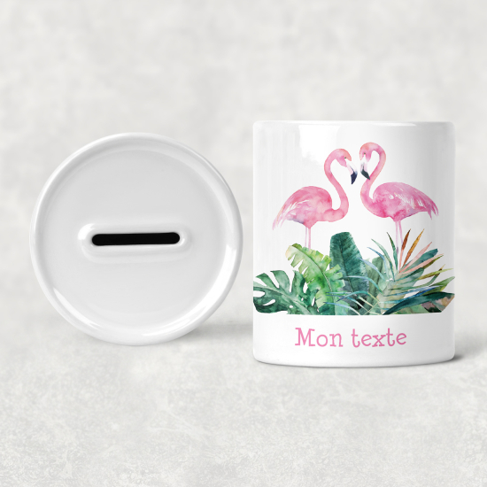 Hucha para niños personalizada - Infantil - Flamencos Rosados