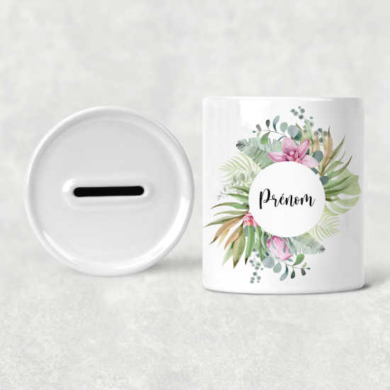 Hucha para niños personalizada - Infantil - Flores