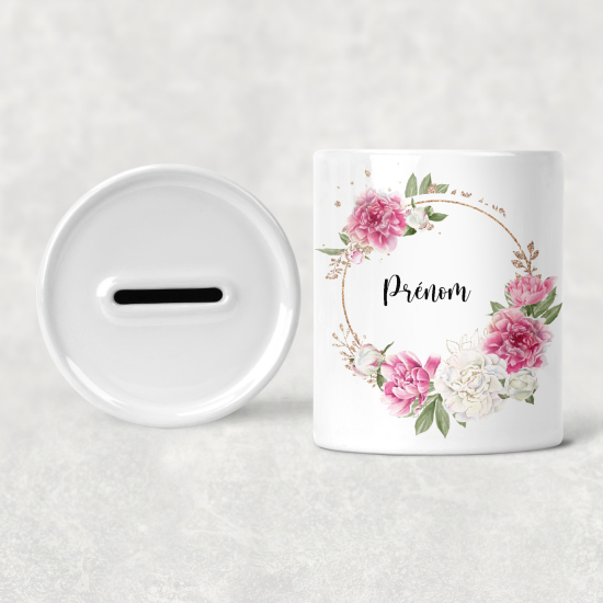 Hucha para niños personalizada - Infantil - Flores