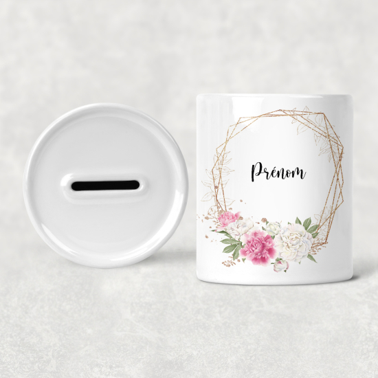 Hucha para niños personalizada - Infantil - Flores