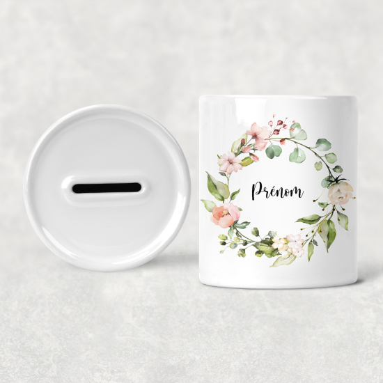 Hucha para niños personalizada - Infantil - Flores