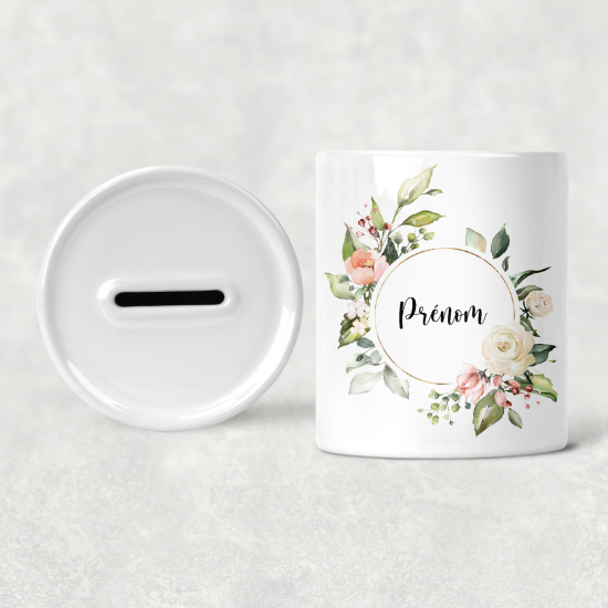Hucha para niños personalizada - Infantil - Flores