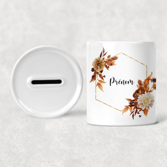 Hucha para niños personalizada - Infantil - Flores
