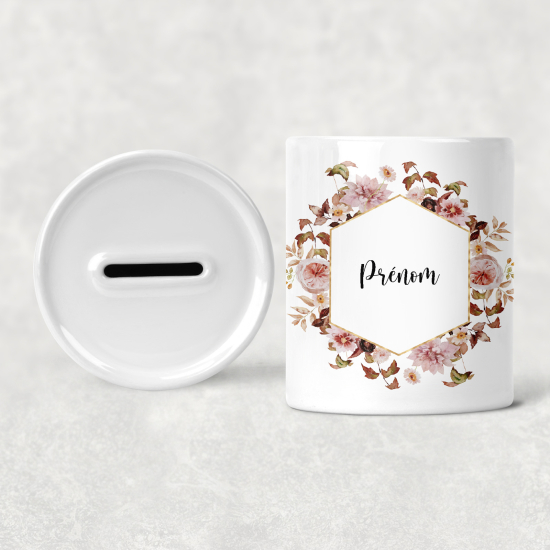Hucha para niños personalizada - Infantil - Flores