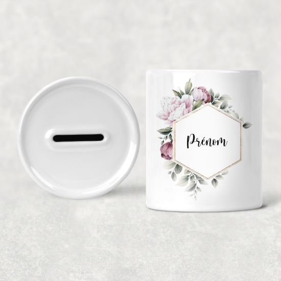 Hucha para niños personalizada - Infantil - Flores