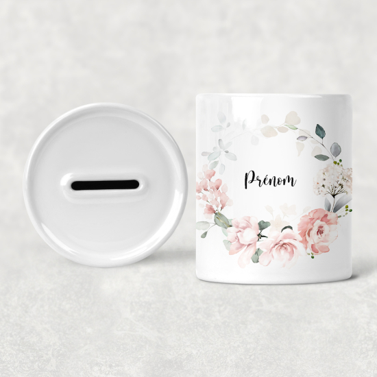 Hucha para niños personalizada - Infantil - Flores