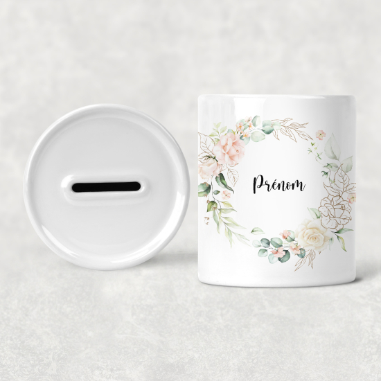 Hucha para niños personalizada - Infantil - Flores