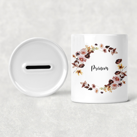 Hucha para niños personalizada - Infantil - Flores
