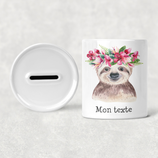 Hucha para niños personalizada - Infantil - Flores perezosas