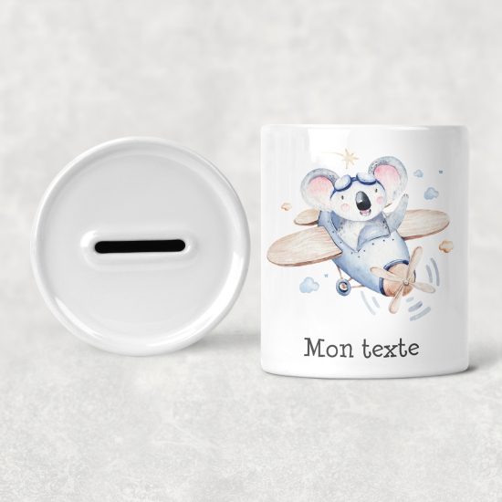 Hucha para niños personalizada - Infantil - Koala Avión