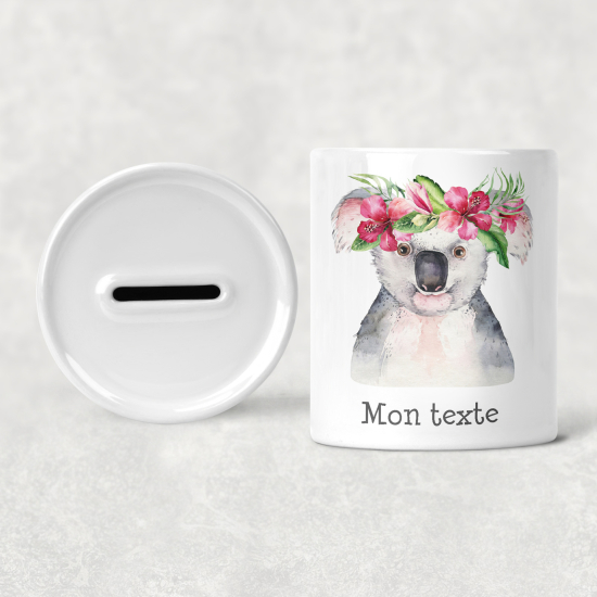 Hucha para niños personalizada - Infantil - Koala Flores
