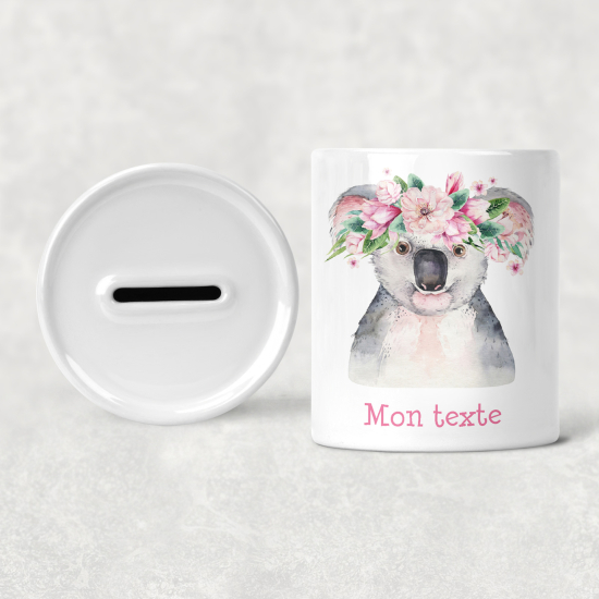 Hucha para niños personalizada - Infantil - Koala Flores