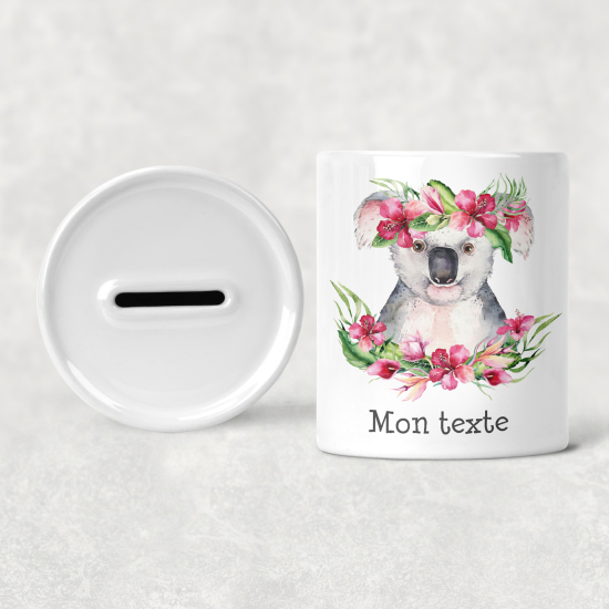 Hucha para niños personalizada - Infantil - Koala Flores