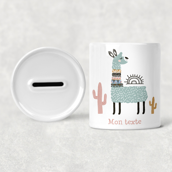 Hucha para niños personalizada - Infantil - Lamas Cactus