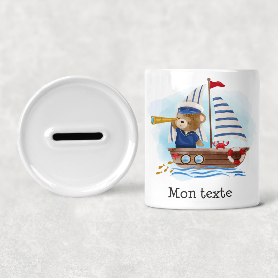 Hucha para niños personalizada - Infantil - Osito marino