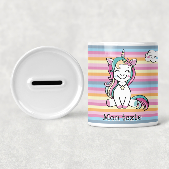 Hucha para niños personalizada - Infantil - Sonrisa de Unicornio