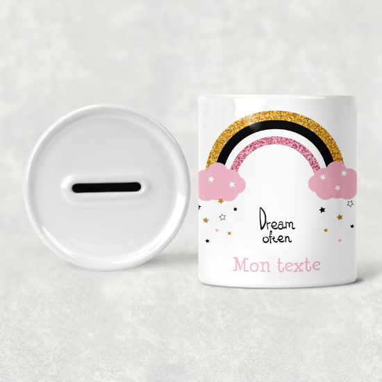 Hucha para niños personalizada - Infantil - Sueño arcoíris