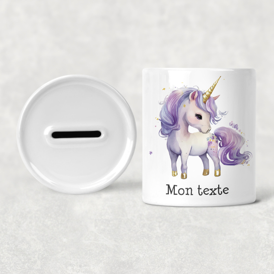 Hucha para niños personalizada - Infantil - Unicornio
