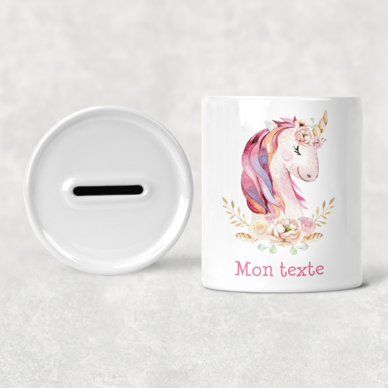 Hucha para niños personalizada - Infantil - Unicornio