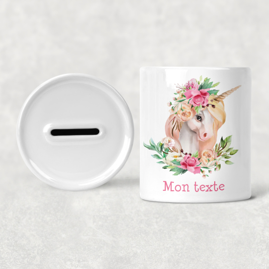 Hucha para niños personalizada - Infantil - Unicornio