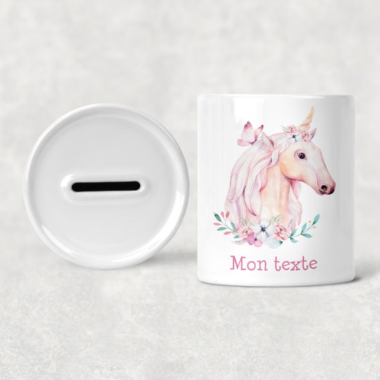 Hucha para niños personalizada - Infantil - Unicornio