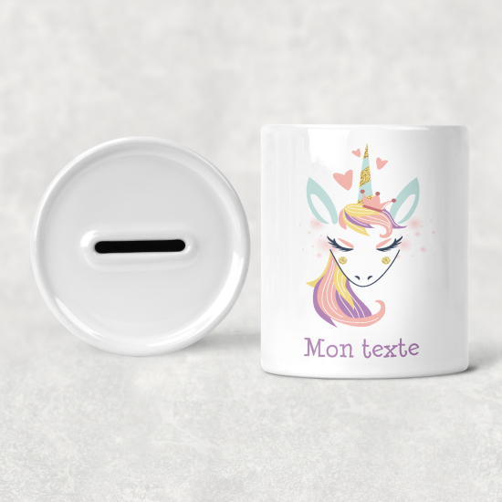 Hucha para niños personalizada - Infantil - Unicornio