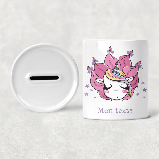 Hucha para niños personalizada - Infantil - Unicornio Estrellas