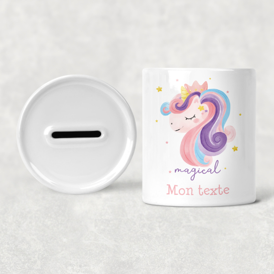 Hucha para niños personalizada - Infantil - Unicornio mágico
