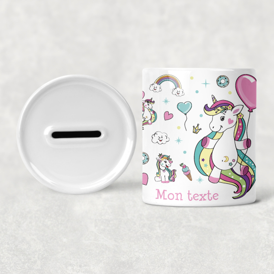 Hucha para niños personalizada - Infantil - Unicornios