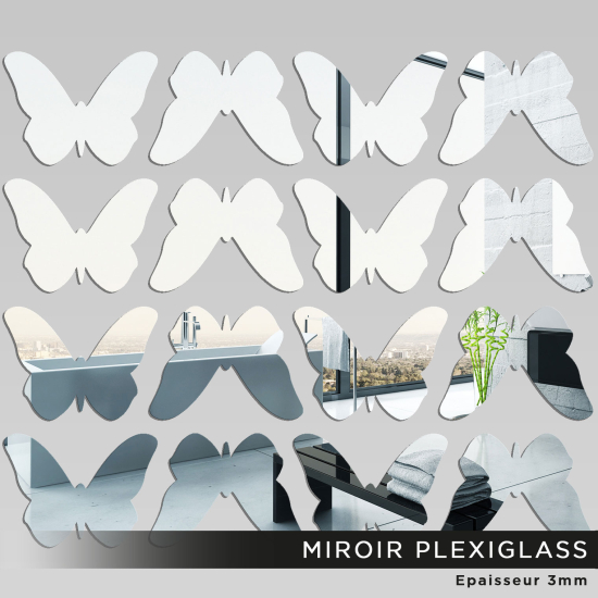 Kit Espejo acrílico plexiglás - Mariposas