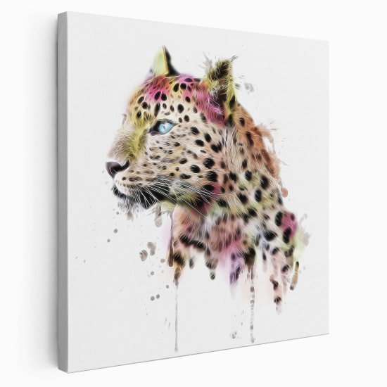 Lienzo cuadrado - Leopardo