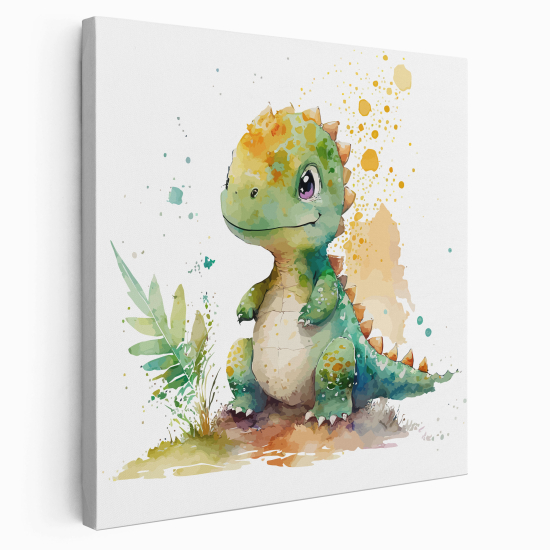 Lienzo cuadrado para niños - Infantil - Bebé Dinosaurio