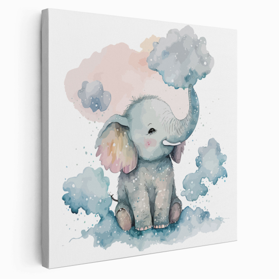 Lienzo cuadrado para niños - Infantil - Elefante
