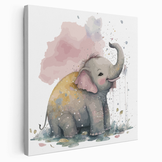 Lienzo cuadrado para niños - Infantil - Elefante