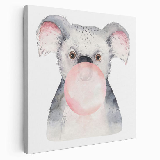Lienzo cuadrado para niños - Infantil - Koala burbuja