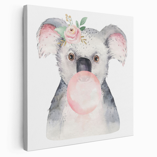 Lienzo cuadrado para niños - Infantil - Koala burbuja