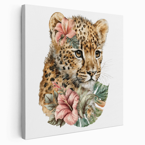 Lienzo cuadrado para niños - Infantil - Leopardo