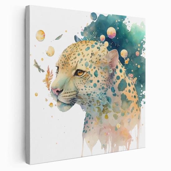 Lienzo cuadrado para niños - Infantil - Leopardo