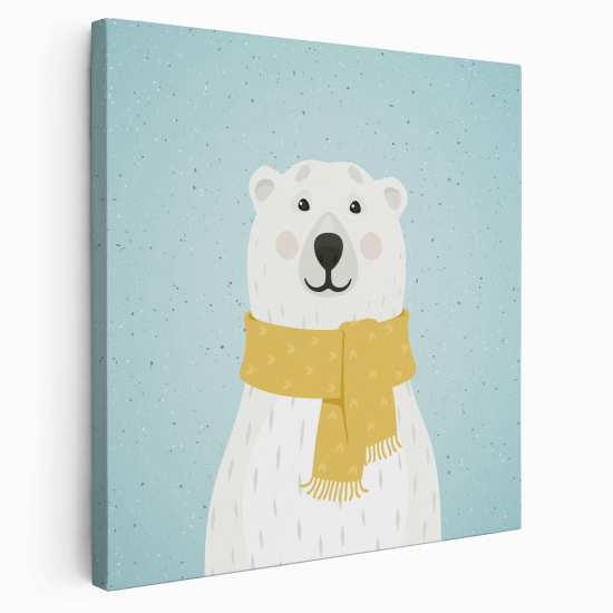 Lienzo cuadrado para niños - Infantil - Oso polar
