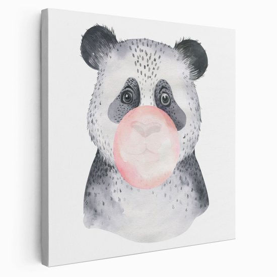 Lienzo cuadrado para niños - Infantil - Panda burbuja