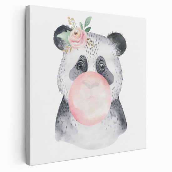 Lienzo cuadrado para niños - Infantil - Panda burbuja