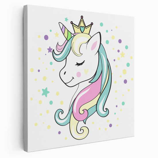 Lienzo cuadrado para niños - Infantil - Princesa Unicornio