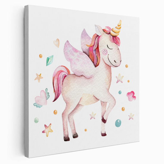 Lienzo cuadrado para niños - Infantil - Unicornio
