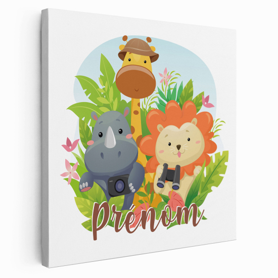 Lienzo personalizado para niños - Infantil - Animales de la jungla