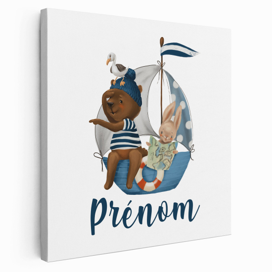 Lienzo personalizado para niños - Infantil - Animales velero