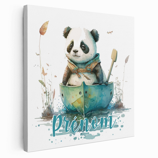 Lienzo personalizado para niños - Infantil - Barco Panda