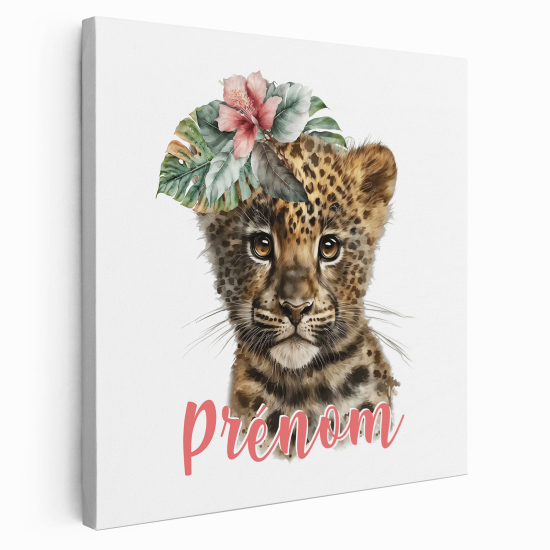 Lienzo personalizado para niños - Infantil - Bebé Leopardo