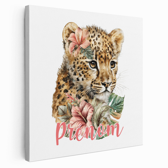 Lienzo personalizado para niños - Infantil - Bebé Leopardo